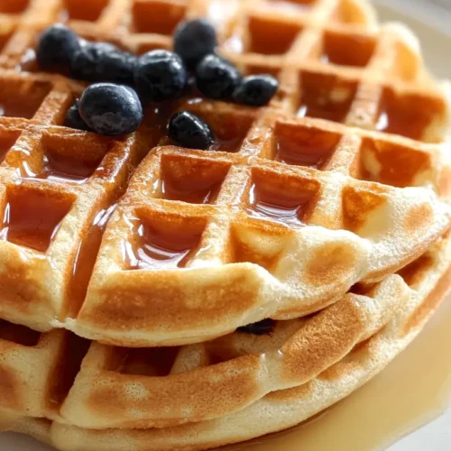 protein waffles with blueberries