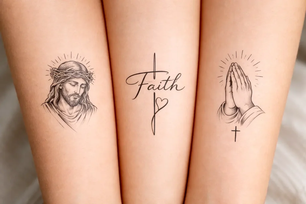 three faith, pray tattoos