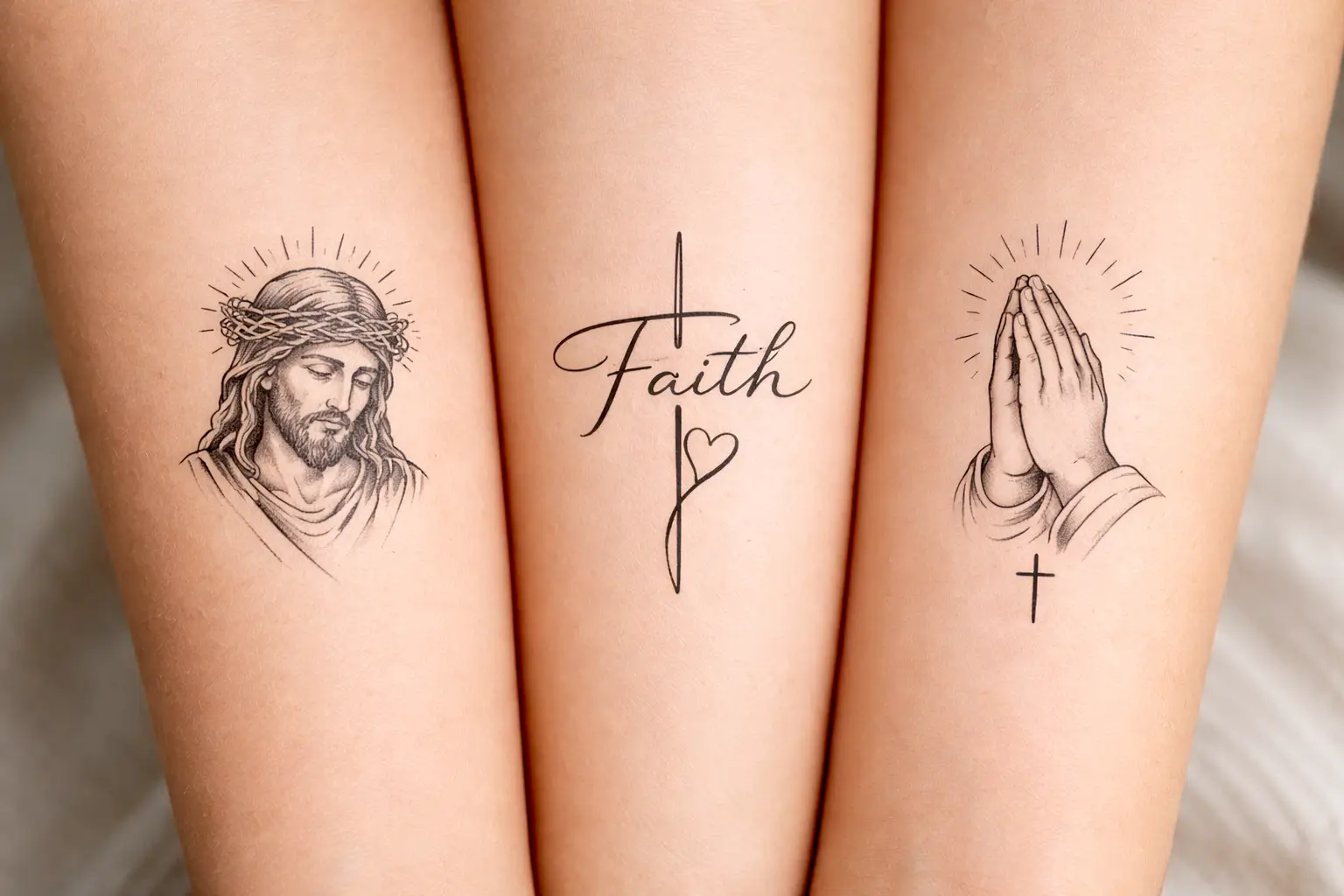 three faith, pray tattoos