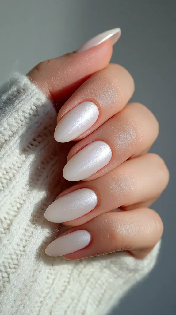 white chrome nails
