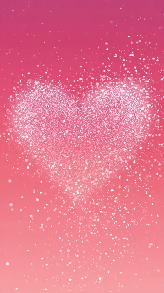 ombre pink glitter heart