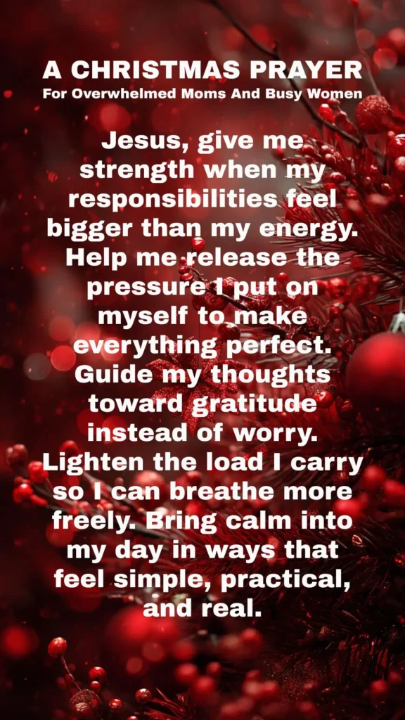 Christmas prayer, red background