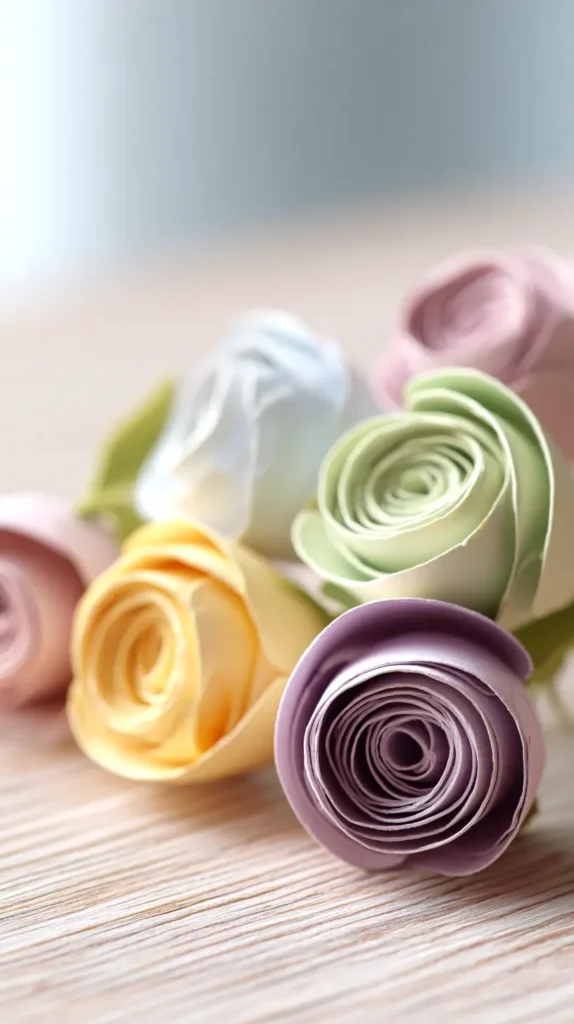 rolled paper flowers, craft