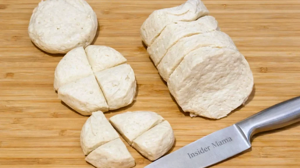 slicing dough pieces