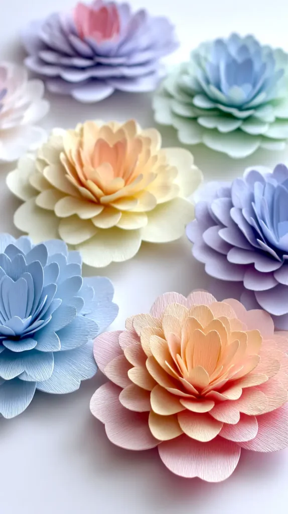 paper flowers, lotus flowers, craft