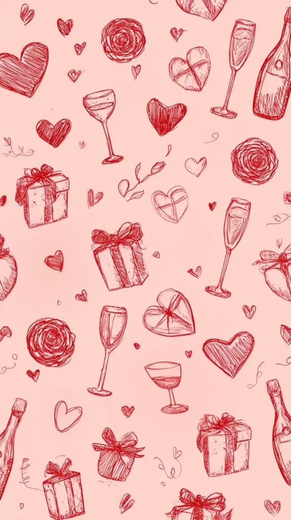 sketches, Valentine wallpaper