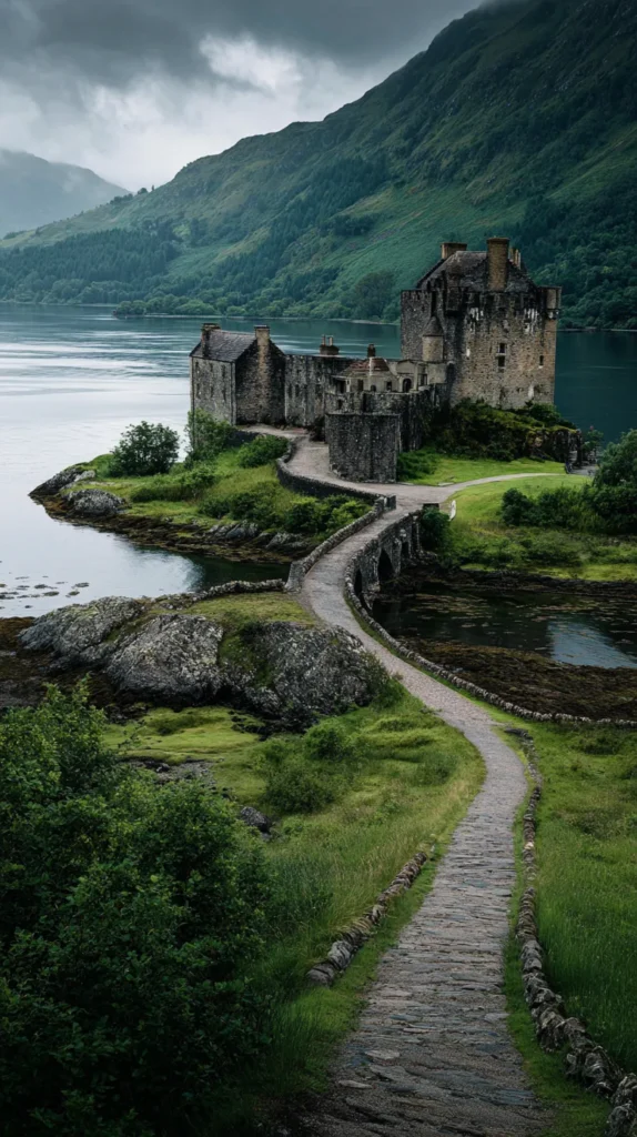 scotland wallpaper, road to a castle
