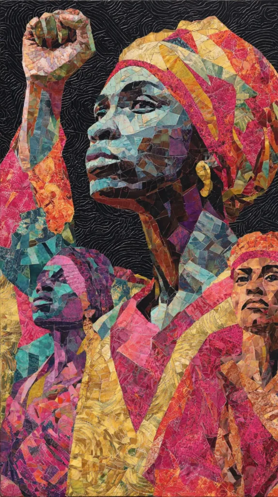 black power, respect, female, African art