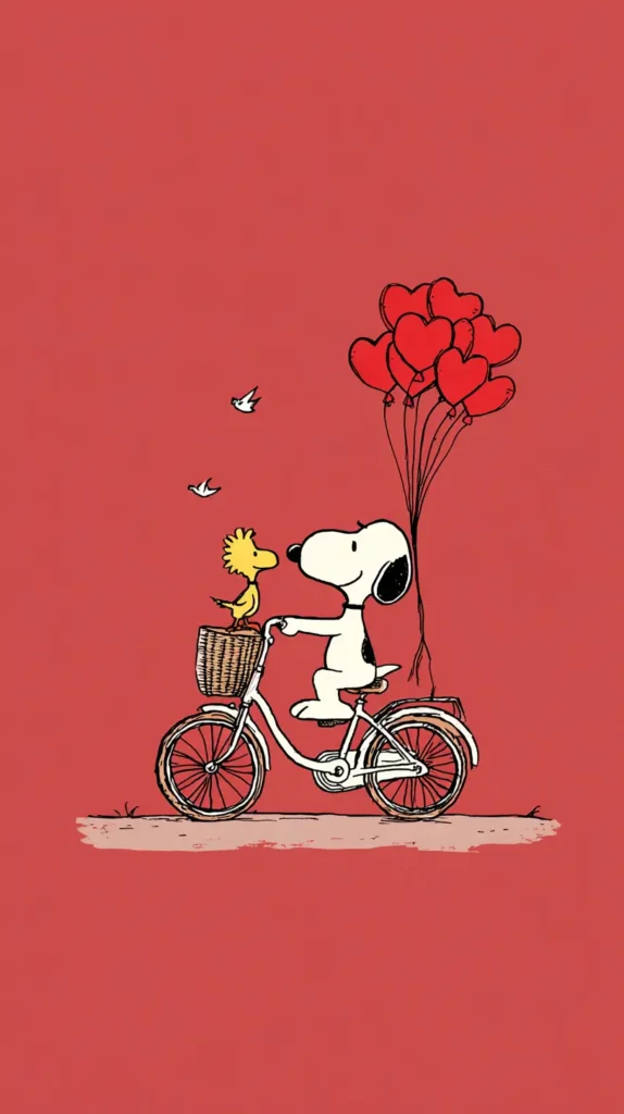 Snoopy on a bike