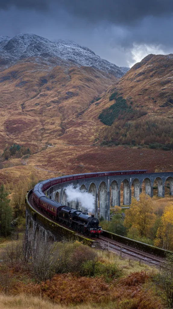 train, raised, outdoors, mountains