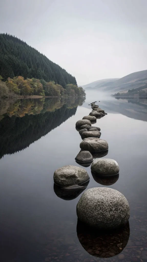 large stones on calm water