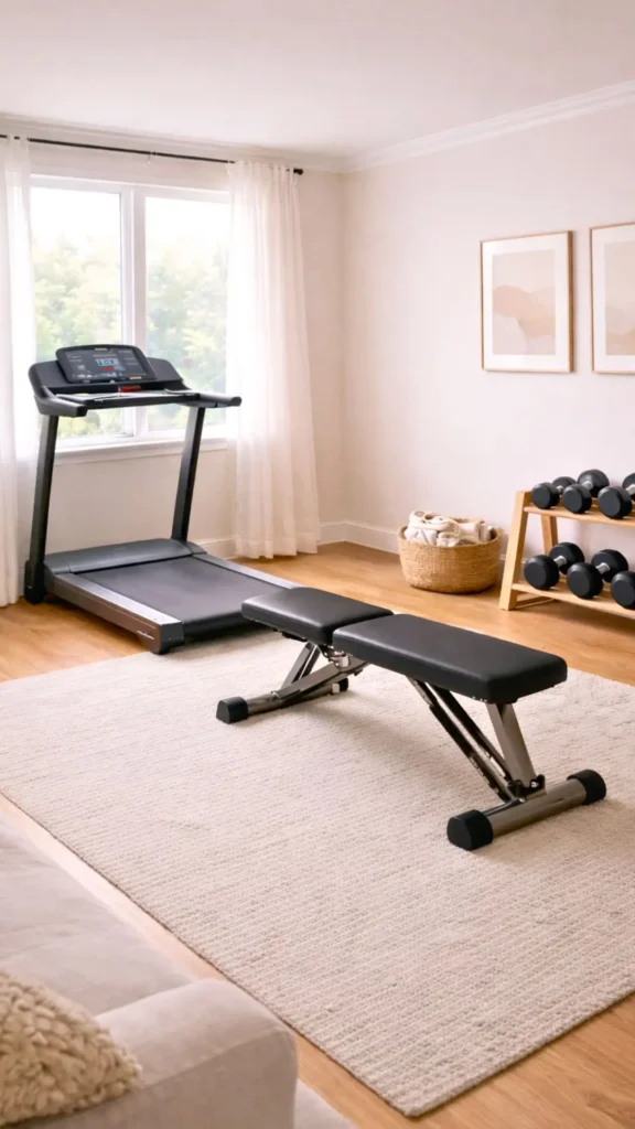 home gym in a small bedroom