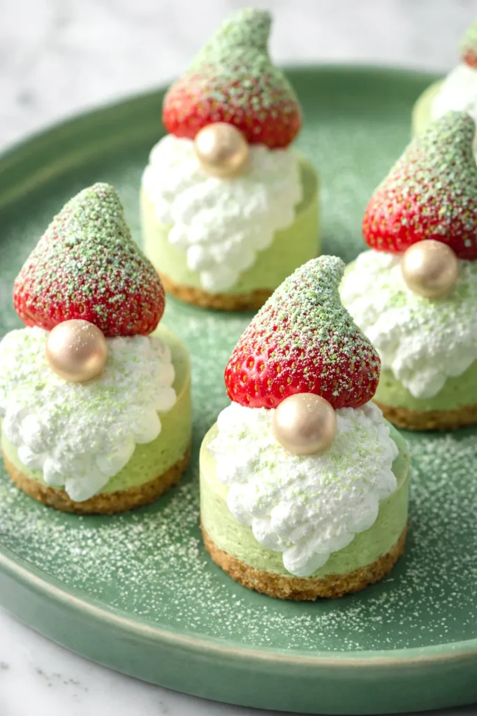green, gnome mini cheesecake