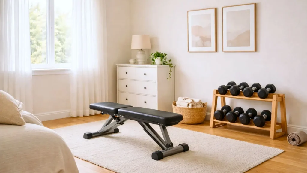 home gym in a guest room