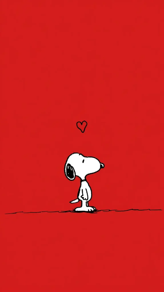 snoopy on red background, Valentine