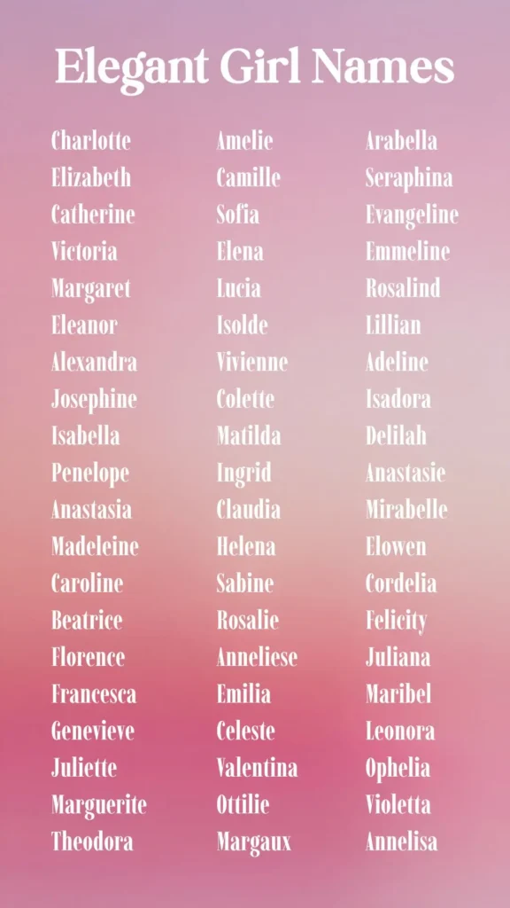 elegant girl names