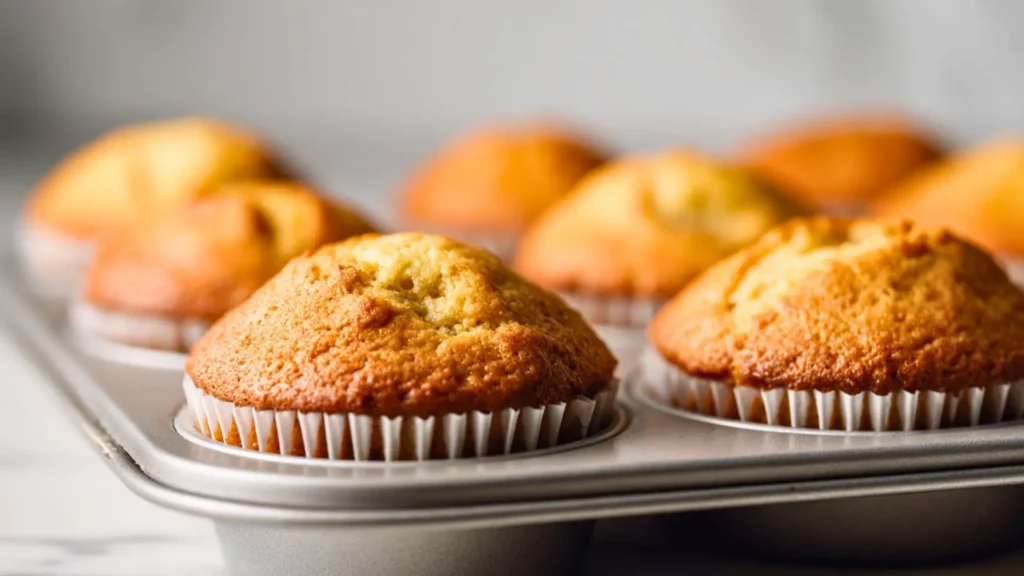 banana muffins in a tin