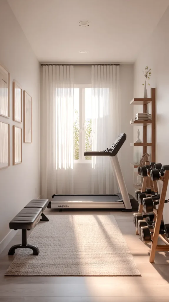 small home gym near a window