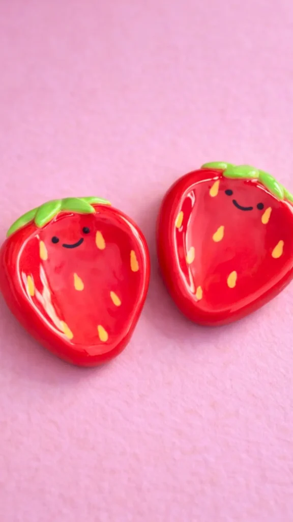 strawberry worry stones