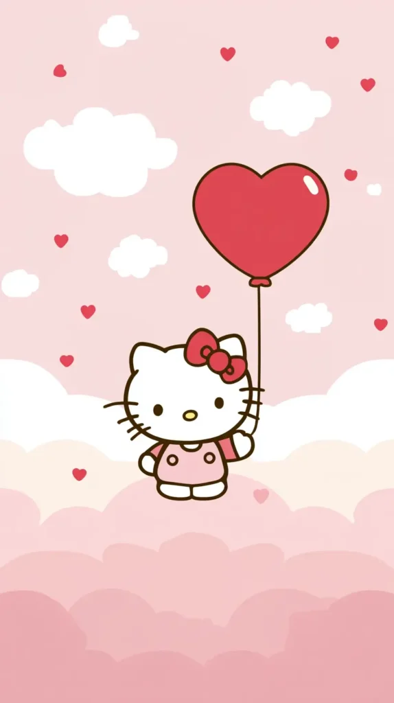 hello kitty background heart