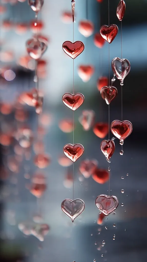 glass hearts, rain