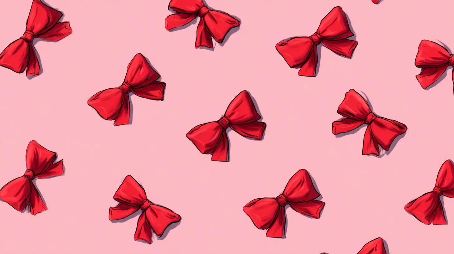 red bows on pink background