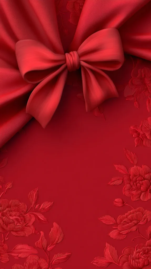 large fabric red bow