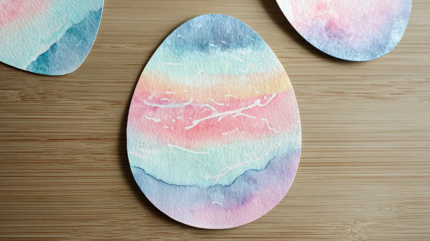 Easter kids for kids, watercolor egg painting