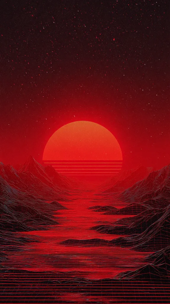 sunset, red tones, wallpaper
