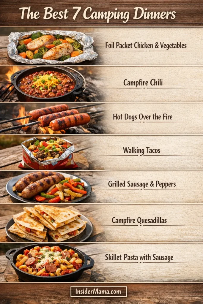 dinner ideas, camping