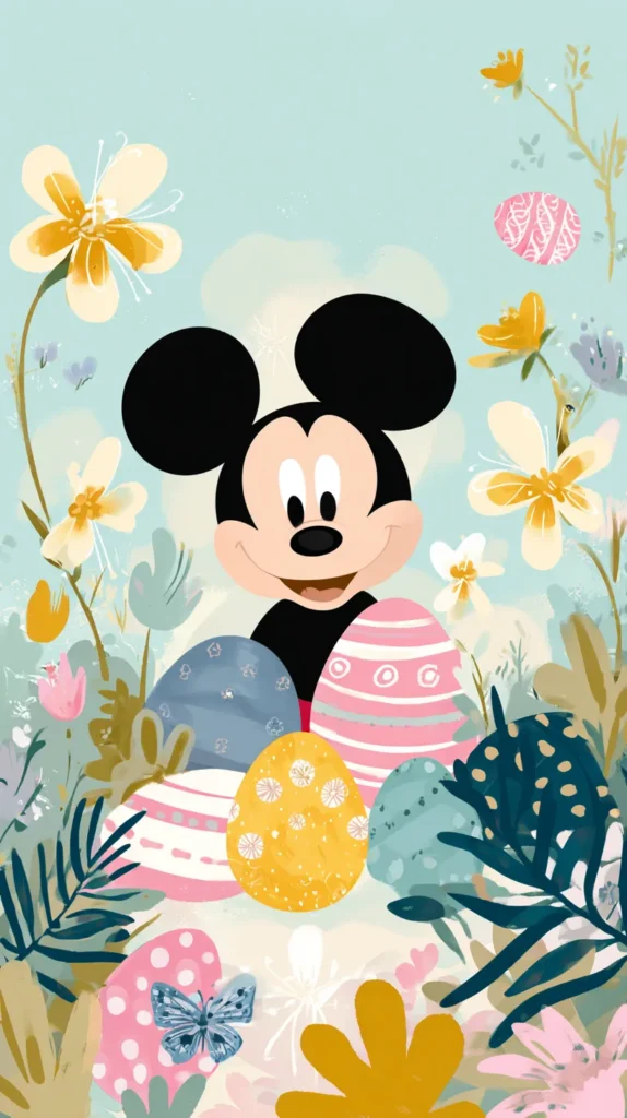 Mickey Mouse with Easter eggs