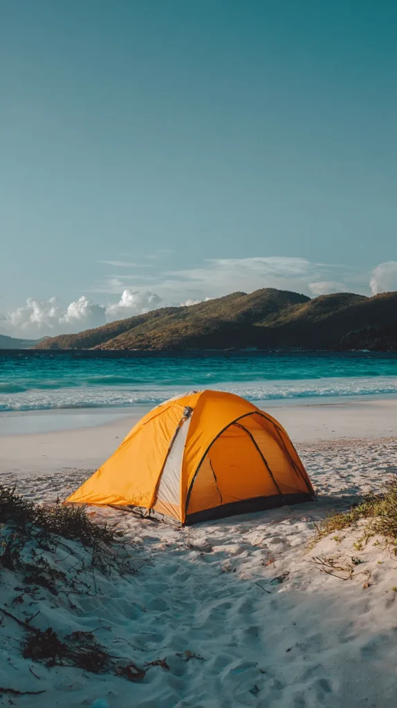 tent on the beach during the daytime