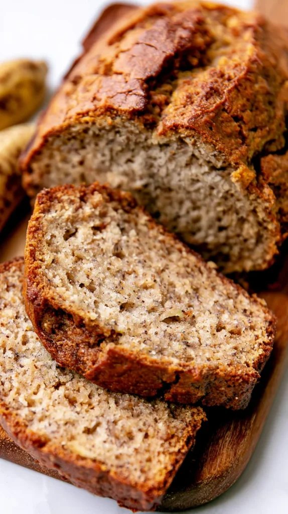 slices of banana bread off a loaf