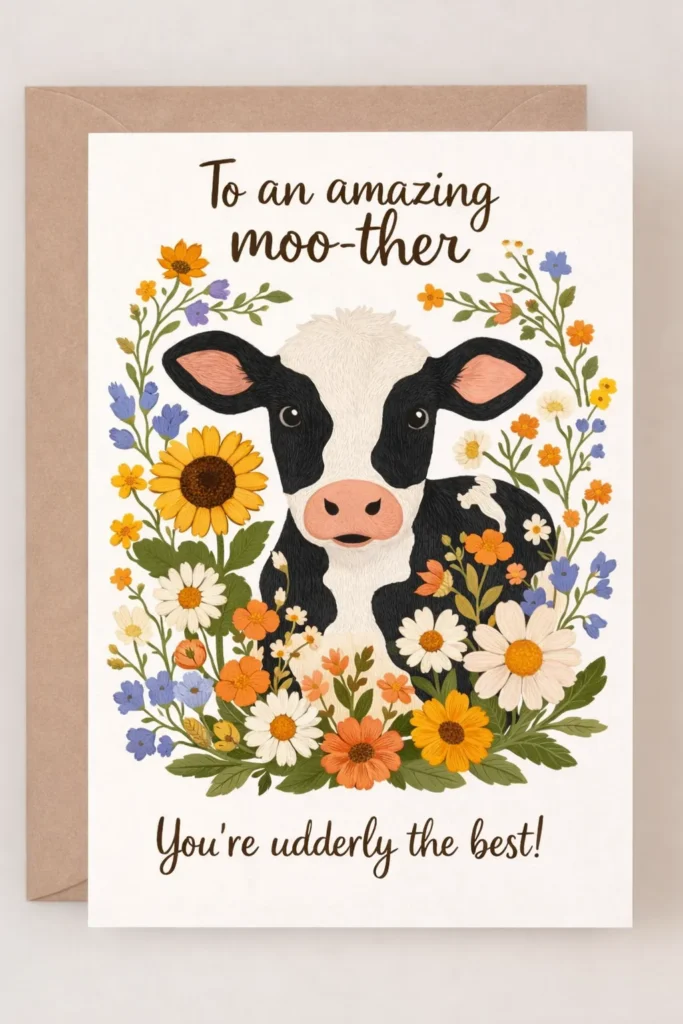 funny cow card for Mother's Day