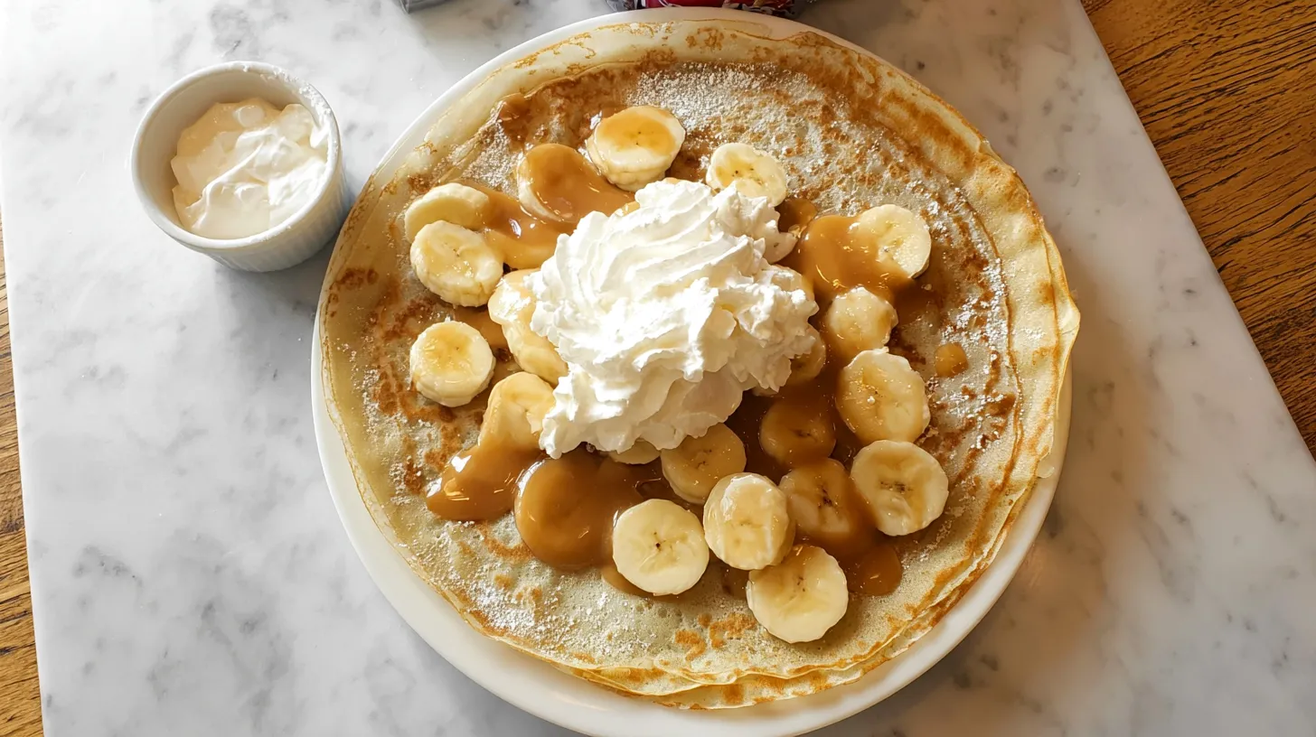 banana and caramel Dutch pancakes