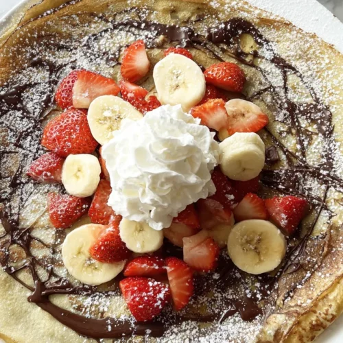 strawberry, chocolate, banana, Dutch pancakes