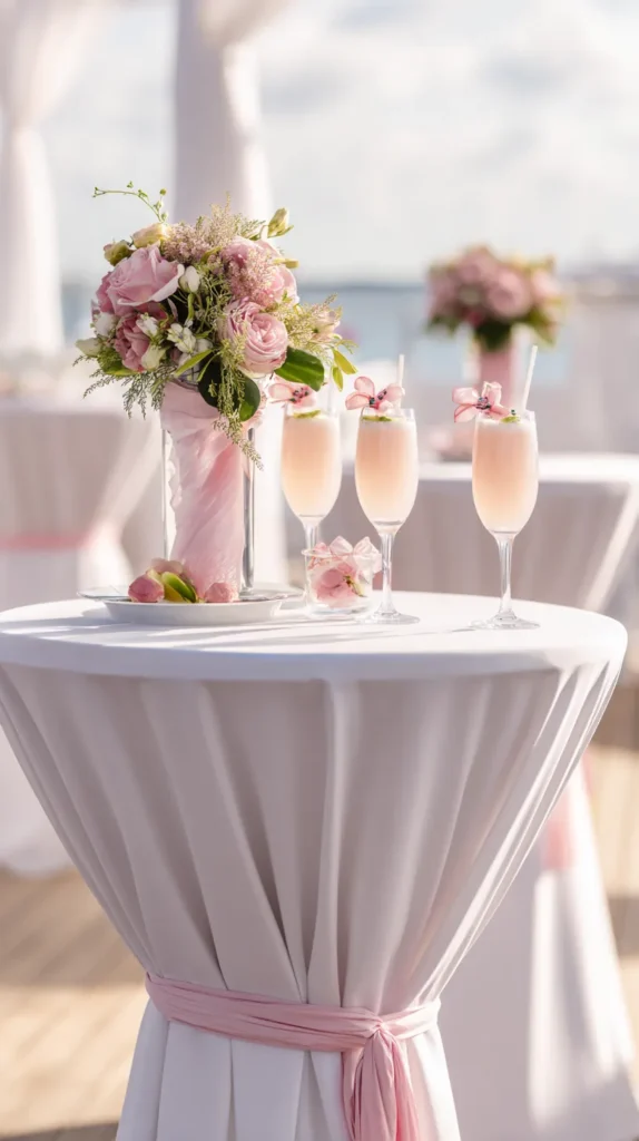 pink mimosas on a table