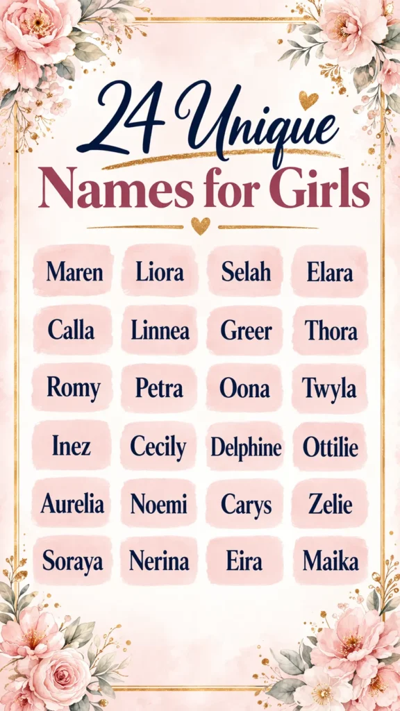 listing of 24 female names