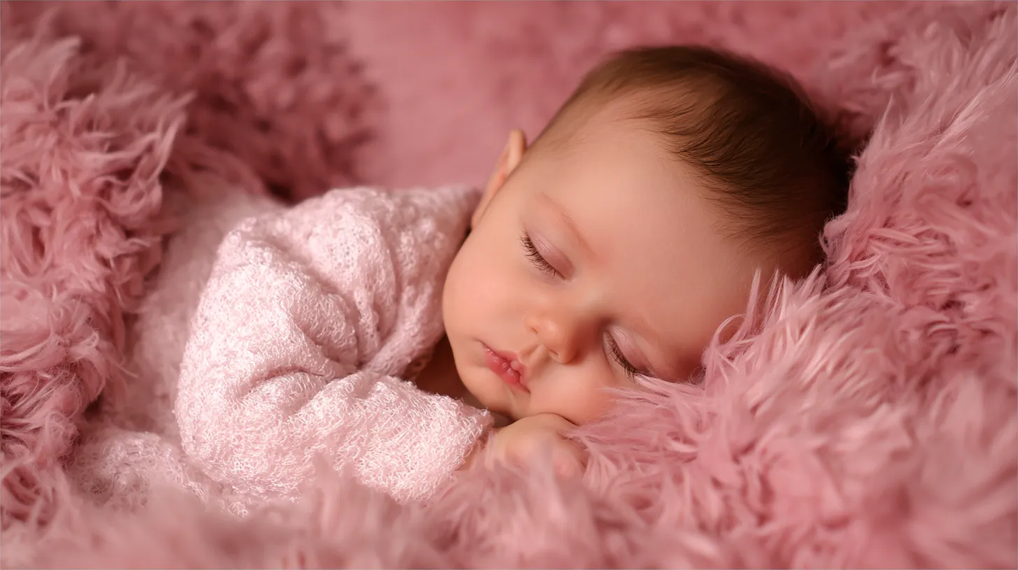 sleeping baby, pink blanket
