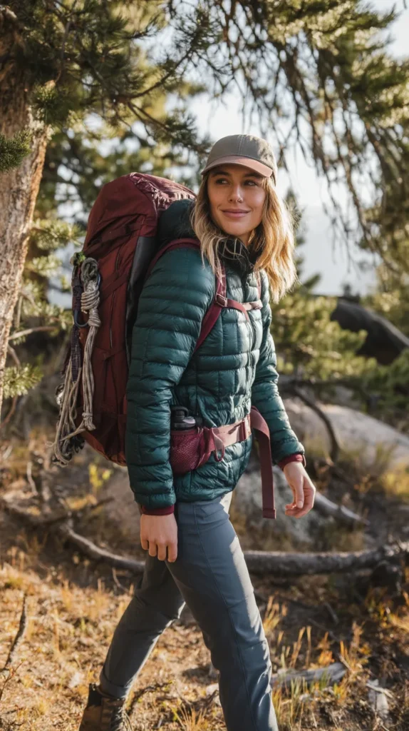 Female hiker in a scenic natural area