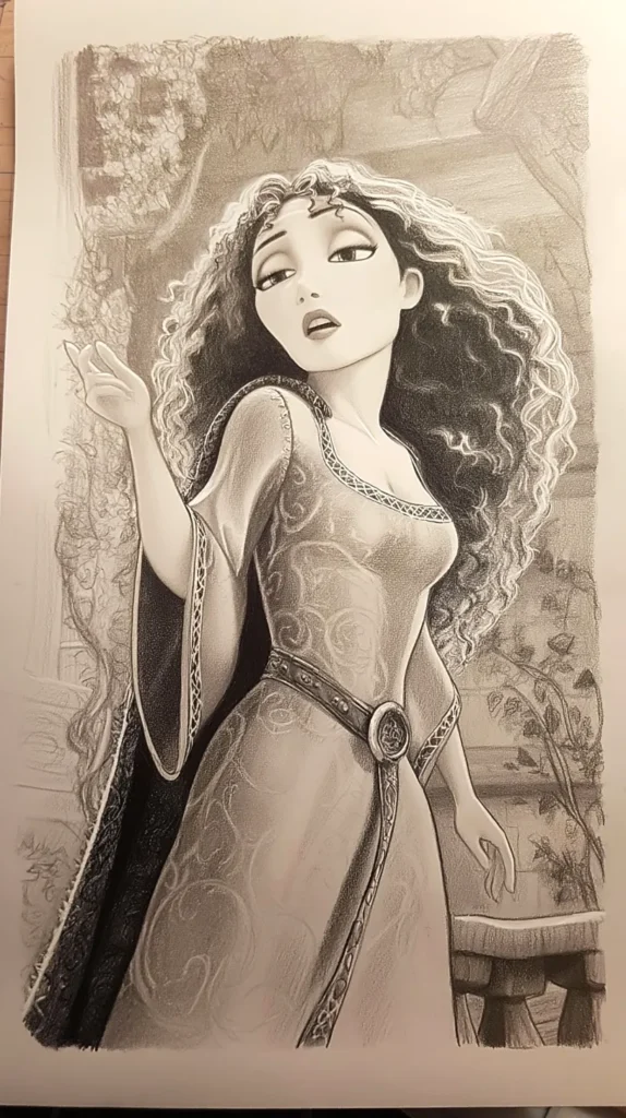 sketch of Disney Villain, mother Gothel