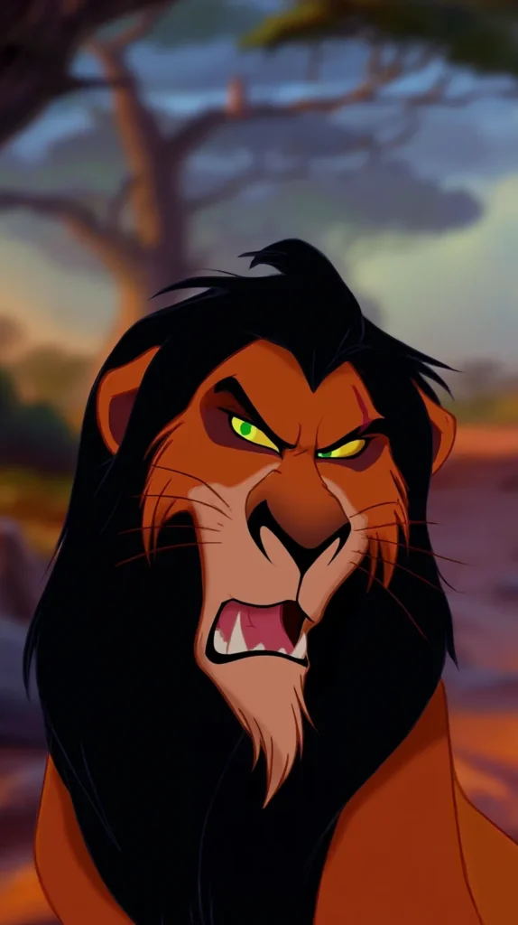 Scar (The Lion King): A power-hungry, jealous brother; animated