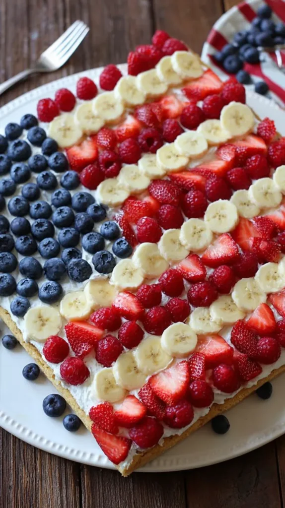rectangular fruit flag cookie cake