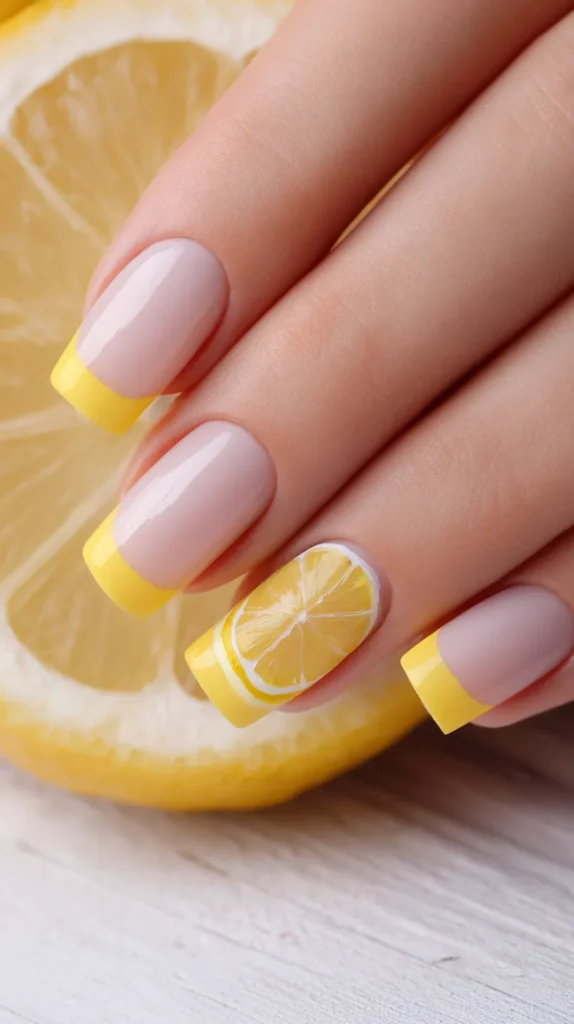 lemon nail art