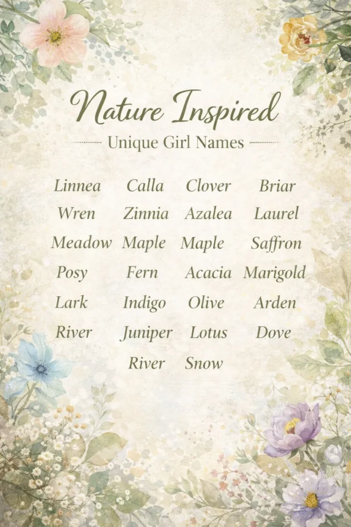 nature-inspired list of names