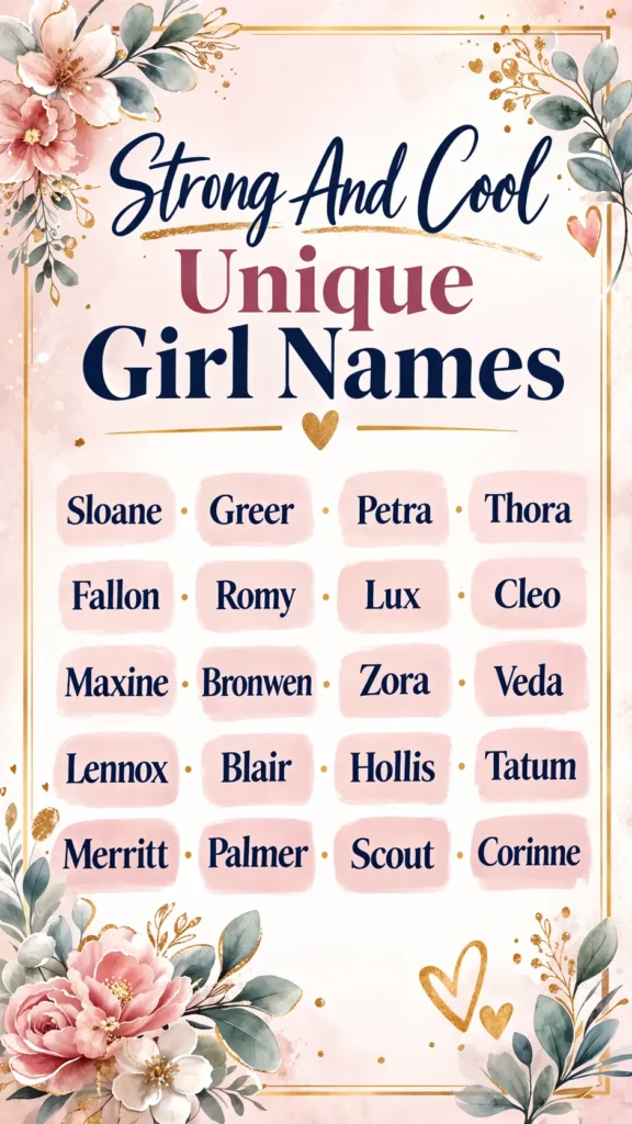 strong and unique names and girls