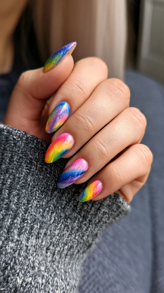 birthday manicure on a female hand