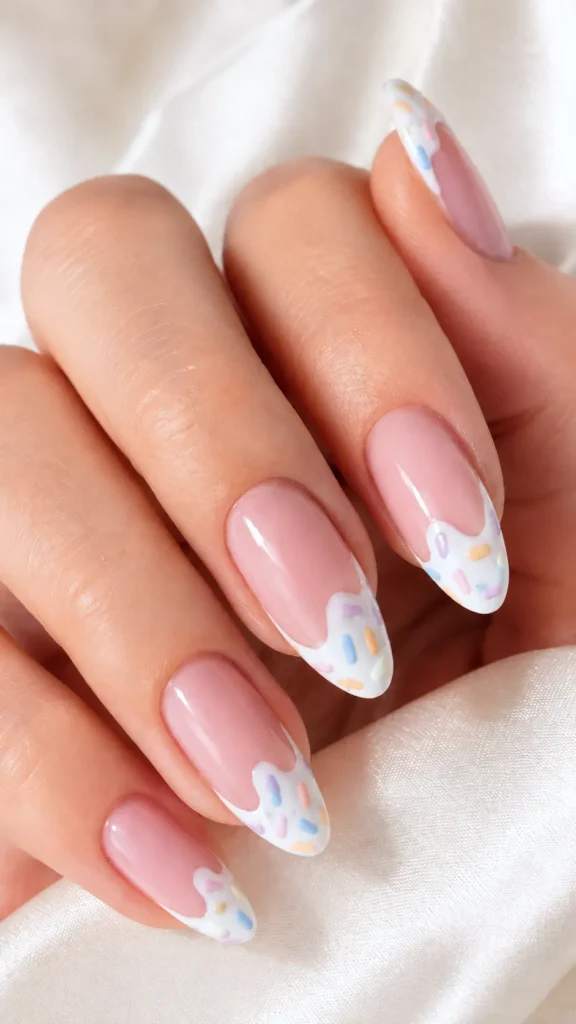 ice cream tips with painted on sprinkles