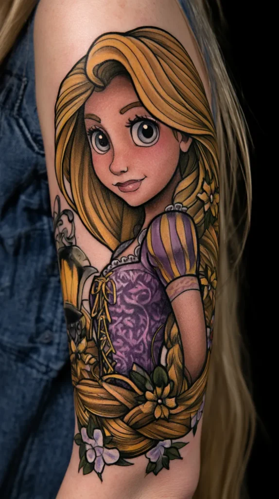 Tangled Rapunzel large tattoo