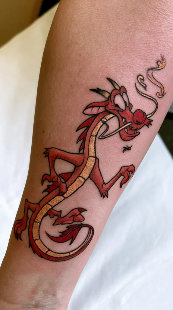 Mushu large Disney tattoo